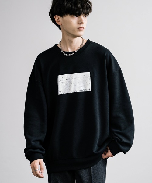 Rocky Monroe（ロッキーモンロー）の「オーバーサイズ裏起毛箔プリントスウェットトレーナー（スウェット・メンズ・チャコール/ネイビー/杢グレー/ブラック・M/L/XL）」の6枚目の写真