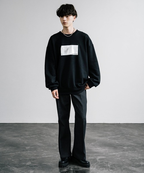 Rocky Monroe（ロッキーモンロー）の「オーバーサイズ裏起毛箔プリントスウェットトレーナー（スウェット・メンズ・チャコール/ネイビー/杢グレー/ブラック・M/L/XL）」の7枚目の写真