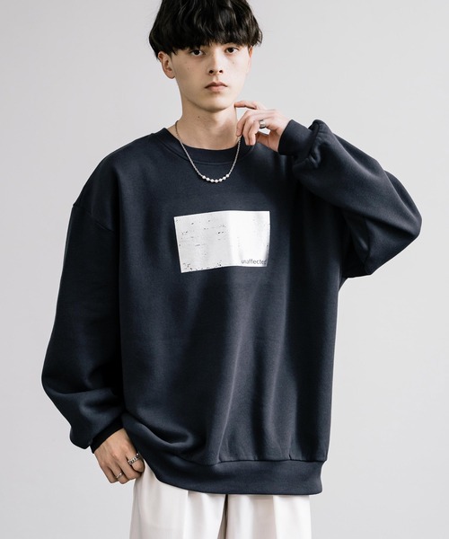 Rocky Monroe（ロッキーモンロー）の「オーバーサイズ裏起毛箔プリントスウェットトレーナー（スウェット・メンズ・チャコール/ネイビー/杢グレー/ブラック・M/L/XL）」の13枚目の写真