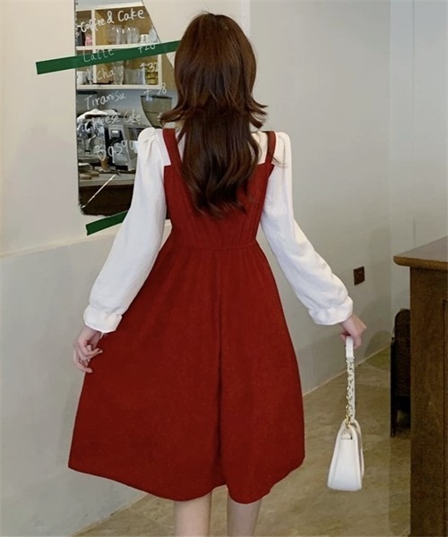 FREE STYLISTS(フリー スタイリスト)の「バイカラー異素材ドッキングワンピース(ワンピース・レディース・オリーブ・L)」の18枚目の写真