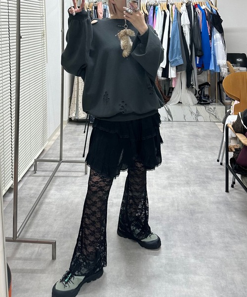 Alley Tokyo(アリートーキョー)の「レースパンツ(その他パンツ・レディース・ブラック/オフホワイト・FREE)」の8枚目の写真
