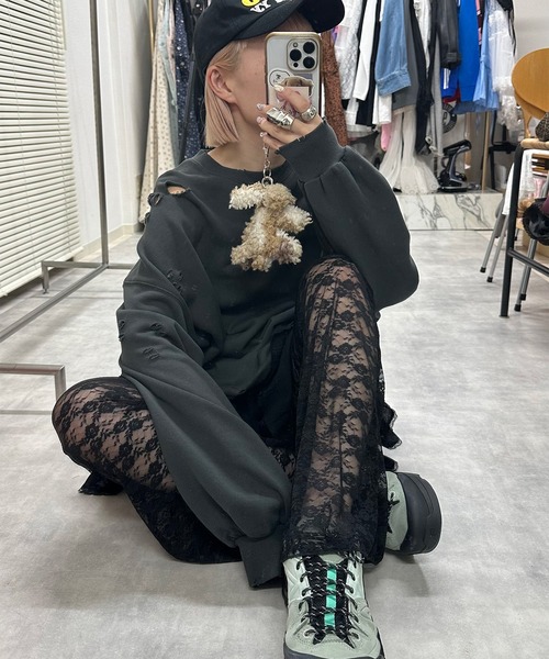 Alley Tokyo(アリートーキョー)の「レースパンツ(その他パンツ・レディース・ブラック/オフホワイト・FREE)」の9枚目の写真