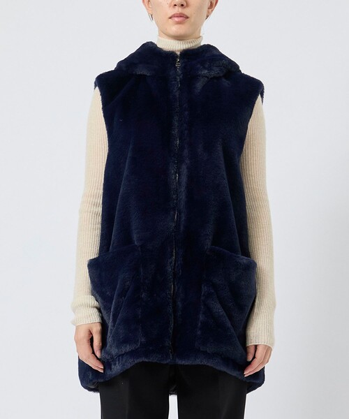 VACHEMENT/ヴァシュモン】ECOファー(フード)/ファーベスト（ベスト