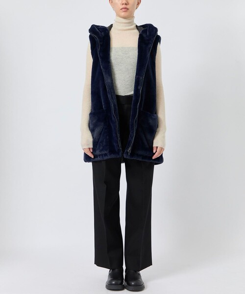 VACHEMENT/ヴァシュモン】ECOファー(フード)/ファーベスト（ベスト