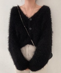 新品　epa モヘアVネックニット　ブラック モヘアVネックオーバーサイズニット（ニット/セーター