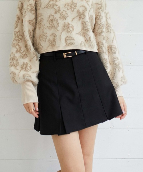 archives（アルシーヴ）の「ＴＲボックスプリーツミニスカート（スカート・レディース・ベージュ/ブラック/グレー・MEDIUM）」の2枚目の写真