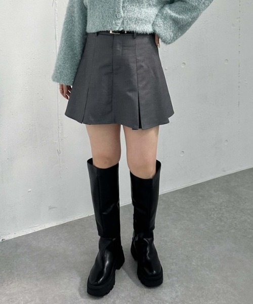 archives（アルシーヴ）の「ＴＲボックスプリーツミニスカート（スカート・レディース・ベージュ/ブラック/グレー・MEDIUM）」の4枚目の写真