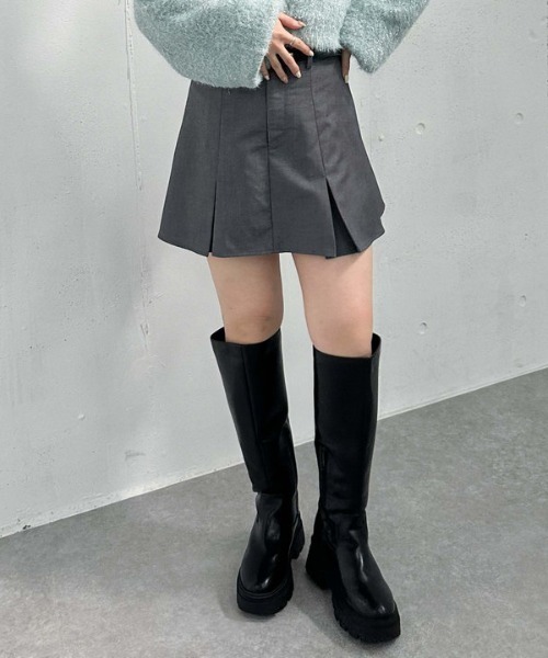 archives（アルシーヴ）の「ＴＲボックスプリーツミニスカート（スカート・レディース・ベージュ/ブラック/グレー・MEDIUM）」の5枚目の写真