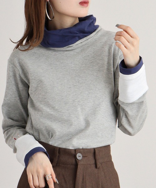 EMAGO 画材刺繍袖切替えﾀｰﾄﾙ（Tシャツ/カットソー）｜Emago（イマゴ）