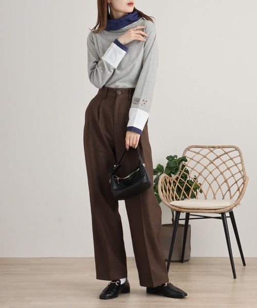 EMAGO 画材刺繍袖切替えﾀｰﾄﾙ（Tシャツ/カットソー）｜Emago（イマゴ）