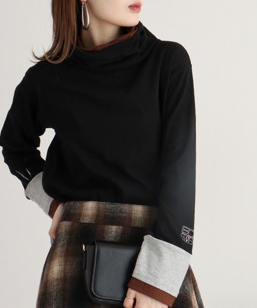 EMAGO 画材刺繍袖切替えﾀｰﾄﾙ（Tシャツ/カットソー）｜Emago（イマゴ）