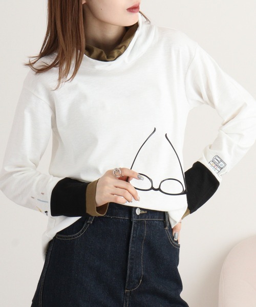 EMAGO 画材刺繍袖切替えﾀｰﾄﾙ（Tシャツ/カットソー）｜Emago（イマゴ）