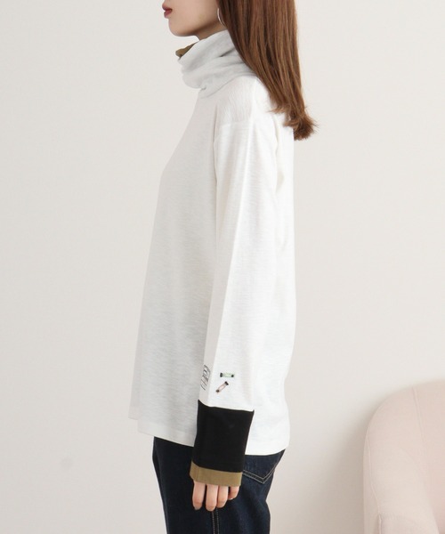 EMAGO 画材刺繍袖切替えﾀｰﾄﾙ（Tシャツ/カットソー）｜Emago（イマゴ）