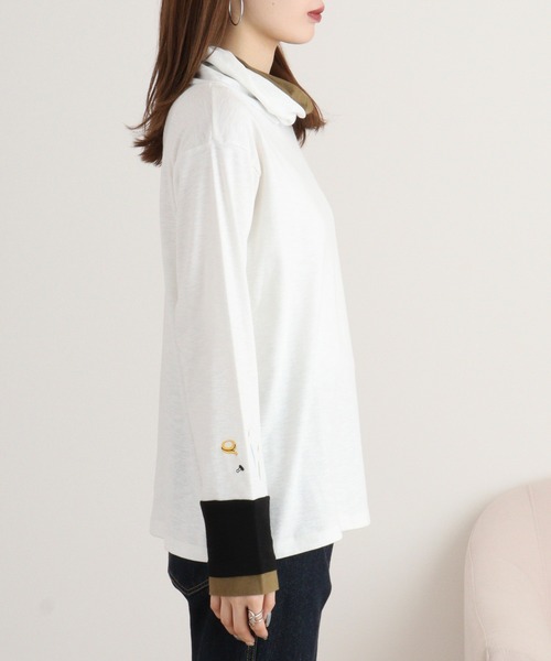 EMAGO 画材刺繍袖切替えﾀｰﾄﾙ（Tシャツ/カットソー）｜Emago（イマゴ）