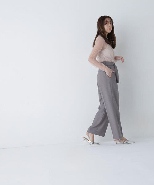 NATURAL BEAUTY BASIC（ナチュラルビューティーベーシック）の「◇チュールギャザートップス（シャツ/ブラウス・レディース・オフホワイト/ベージュ/ブラック・FREE）」の10枚目の写真