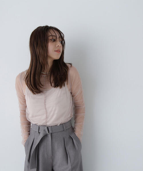 NATURAL BEAUTY BASIC（ナチュラルビューティーベーシック）の「◇チュールギャザートップス（シャツ/ブラウス・レディース・オフホワイト/ベージュ/ブラック・FREE）」の11枚目の写真