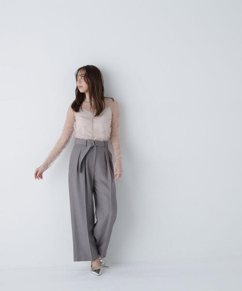 NATURAL BEAUTY BASIC（ナチュラルビューティーベーシック）の「◇チュールギャザートップス（シャツ/ブラウス・レディース・オフホワイト/ベージュ/ブラック・FREE）」の14枚目の写真