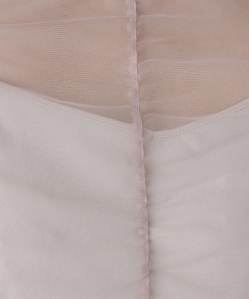 NATURAL BEAUTY BASIC（ナチュラルビューティーベーシック）の「◇チュールギャザートップス（シャツ/ブラウス・レディース・オフホワイト/ベージュ/ブラック・FREE）」の6枚目の写真