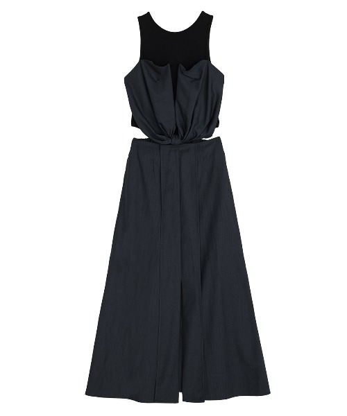 Ameri（アメリ）の「KNIT DOCKING VOLUME DRESS（ワンピース