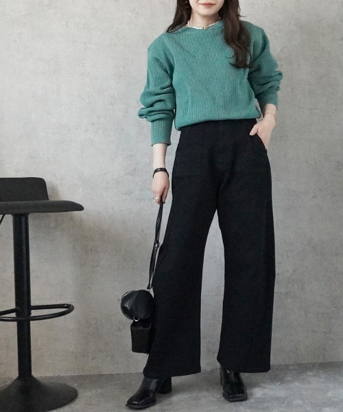 片畦ダンボールニットクロップド丈プルオーバー（ニット/セーター