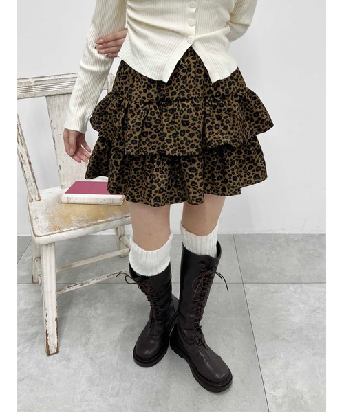PHILLY（フィリー）の「【PHILLY】レオパードティアードミニスカート（スカート・レディース・アイボリー/ブラウン・FREE）」の7枚目の写真