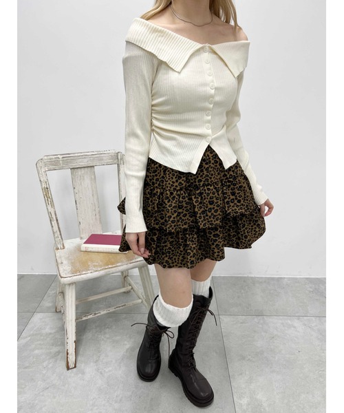 PHILLY（フィリー）の「【PHILLY】レオパードティアードミニスカート（スカート・レディース・アイボリー/ブラウン・FREE）」の8枚目の写真