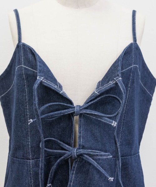 CLETTE(クレット)の「フロントリボンデニムビスチェ(その他トップス・レディース・ネイビー/ブラック・4L/3L/LL)」の11枚目の写真