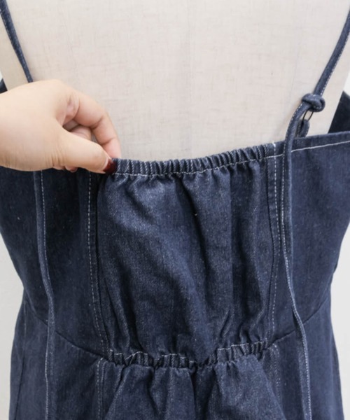 CLETTE(クレット)の「フロントリボンデニムビスチェ(その他トップス・レディース・ネイビー/ブラック・4L/3L/LL)」の13枚目の写真