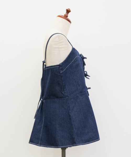 CLETTE(クレット)の「フロントリボンデニムビスチェ(その他トップス・レディース・ネイビー/ブラック・4L/3L/LL)」の9枚目の写真