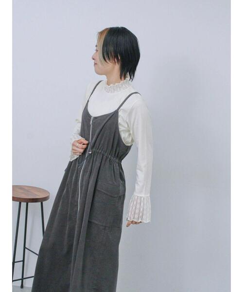 Samansa Mos2 blue（サマンサモスモスブルー）の「アソートコーデュロイキャミワンピース（ワンピース・レディース・チャコールグレー/ブラック/ブラウン・F）」の7枚目の写真