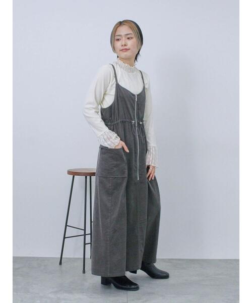 Samansa Mos2 blue（サマンサモスモスブルー）の「アソートコーデュロイキャミワンピース（ワンピース・レディース・チャコールグレー/ブラック/ブラウン・F）」の9枚目の写真