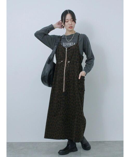 Samansa Mos2 blue（サマンサモスモスブルー）の「アソートコーデュロイキャミワンピース（ワンピース・レディース・チャコールグレー/ブラック/ブラウン・F）」の20枚目の写真