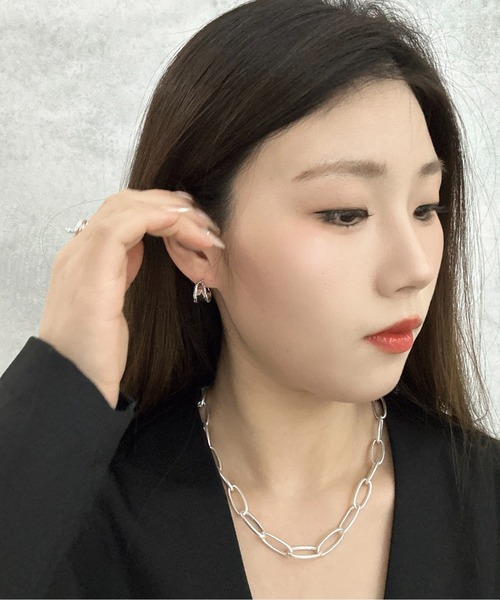 Burner(バーナー)の「【OKUOKU 0909】大ぶり フープ ピアス 両耳用 oku-pierce-743991837370-6 Nn【RBTS】(ピアス(両耳用)・レディース・シルバー・FREE)」の6枚目の写真