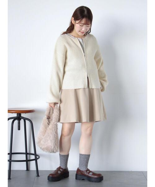 ehka sopo（エヘカソポ）の「スパンコールダブルジップカーディガン（カーディガン/ボレロ・レディース・ベージュ/キナリ/サックスブルー/グリーン・F）」の6枚目の写真