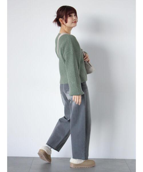 ehka sopo（エヘカソポ）の「スパンコールダブルジップカーディガン（カーディガン/ボレロ・レディース・ベージュ/キナリ/サックスブルー/グリーン・F）」の22枚目の写真