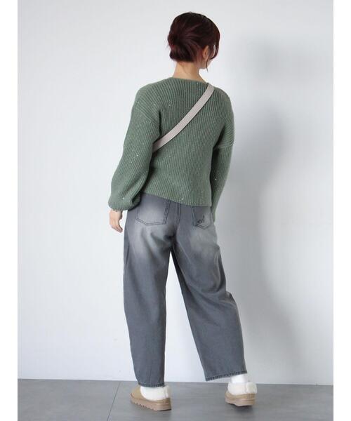 ehka sopo（エヘカソポ）の「スパンコールダブルジップカーディガン（カーディガン/ボレロ・レディース・ベージュ/キナリ/サックスブルー/グリーン・F）」の21枚目の写真