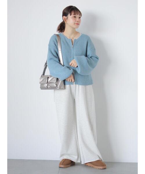 ehka sopo（エヘカソポ）の「スパンコールダブルジップカーディガン（カーディガン/ボレロ・レディース・ベージュ/キナリ/サックスブルー/グリーン・F）」の17枚目の写真