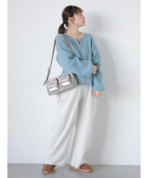 ehka sopo（エヘカソポ）の「スパンコールダブルジップカーディガン（カーディガン/ボレロ・レディース・ベージュ/キナリ/サックスブルー/グリーン・F）」の16枚目の写真