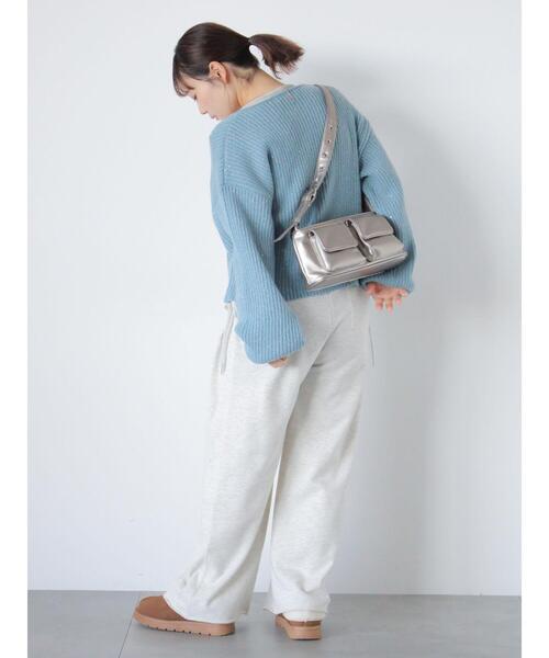 ehka sopo（エヘカソポ）の「スパンコールダブルジップカーディガン（カーディガン/ボレロ・レディース・ベージュ/キナリ/サックスブルー/グリーン・F）」の14枚目の写真