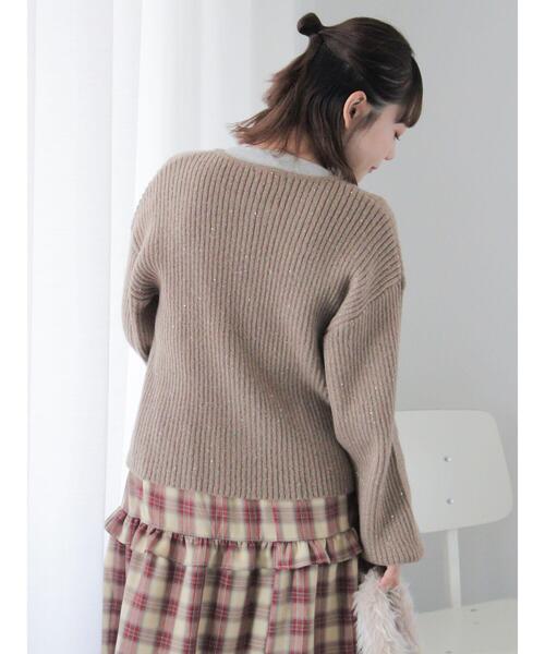 ehka sopo（エヘカソポ）の「スパンコールダブルジップカーディガン（カーディガン/ボレロ・レディース・ベージュ/キナリ/サックスブルー/グリーン・F）」の11枚目の写真