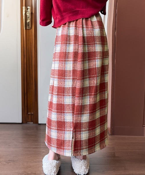 Miniministore(ミニミニストア)の「チェック柄タイトスカート バックスリット(スカート・レディース・ダークグレー/ブラウン/レッド/キャメル/ブラック・L/M)」の15枚目の写真