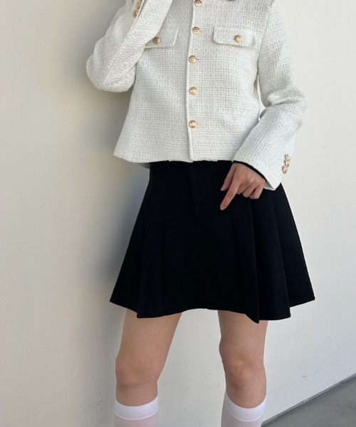 【BADDIARY】ウールプリーツミニスカート♡ 起毛プリーツティアードミニスカート – WEGO ONLINE STORE