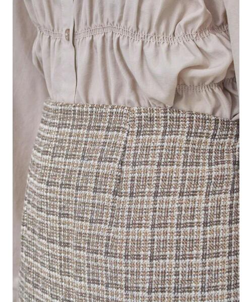 Samansa Mos2 blue（サマンサモスモスブルー）の「ツイードチェックタイトスカート（スカート・レディース・ブラック/ブラウン/イエロー・F）」の12枚目の写真