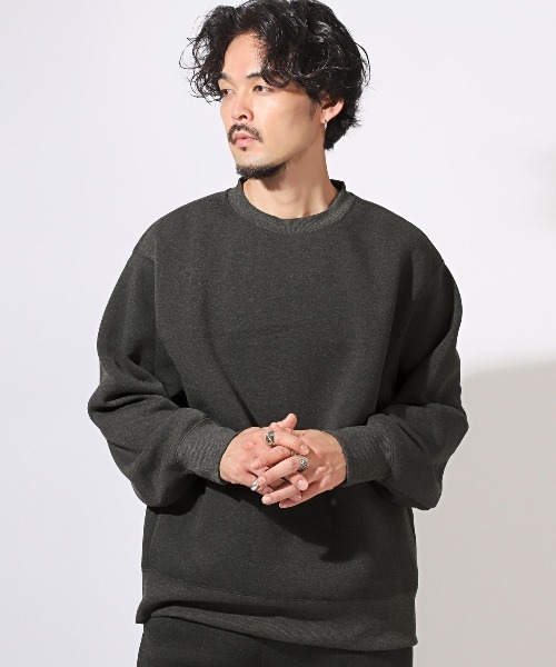 LUXSTYLE(ラグスタイル)の「ビッグシルエット裏起毛スウェット(スウェット・メンズ・チャコールグレー/ブラック/ホワイト・L/M/XL)」の10枚目の写真