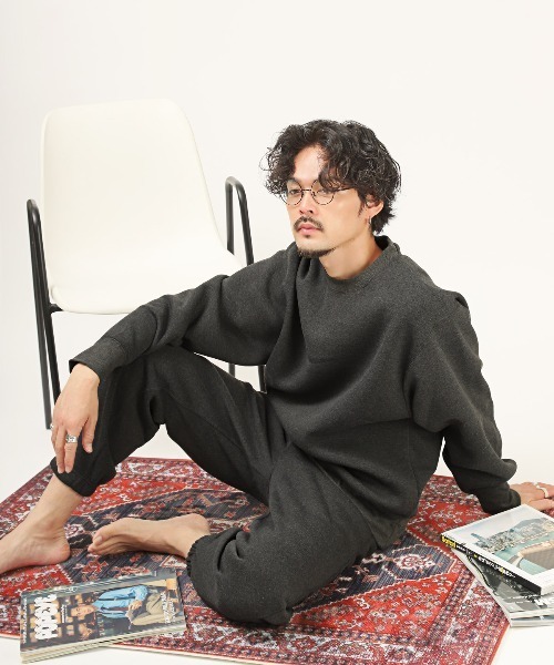 LUXSTYLE(ラグスタイル)の「ビッグシルエット裏起毛スウェット(スウェット・メンズ・チャコールグレー/ブラック/ホワイト・L/M/XL)」の17枚目の写真