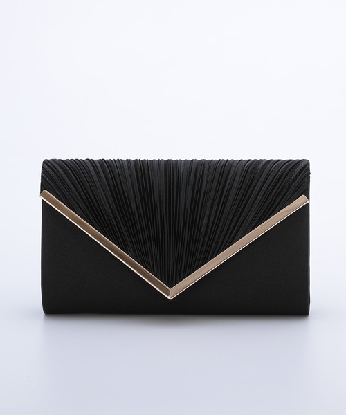 haremode（ハレモード）の「V字プレートパーティーバッグ（クラッチバッグ・レディース・ブラック/シルバー/ベージュ・FREE）」の2枚目の写真