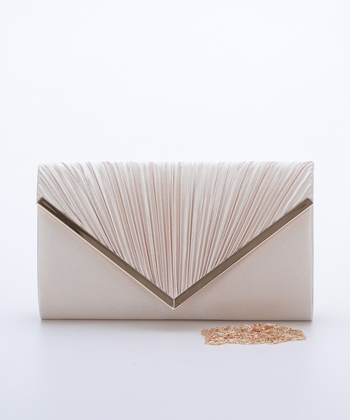 haremode（ハレモード）の「V字プレートパーティーバッグ（クラッチバッグ・レディース・ブラック/シルバー/ベージュ・FREE）」の9枚目の写真