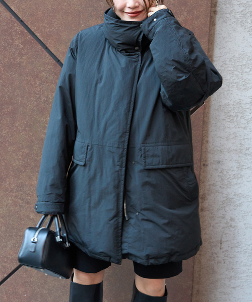 JOURNAL STANDARD（ジャーナルスタンダード）の「ハイカラーダウンコート（ダウンジャケット/コート・レディース・ブラック/ベージュ・FREE）」の14枚目の写真