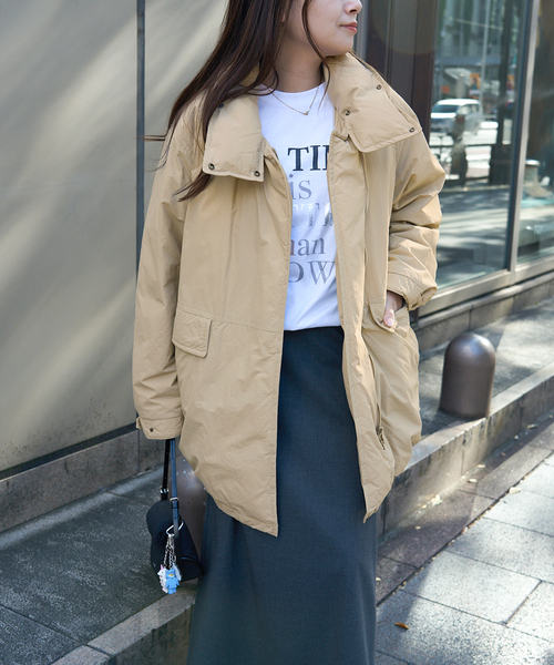 JOURNAL STANDARD（ジャーナルスタンダード）の「ハイカラーダウンコート（ダウンジャケット/コート・レディース・ブラック/ベージュ・FREE）」の21枚目の写真