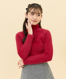 ハイネックフェザーニット